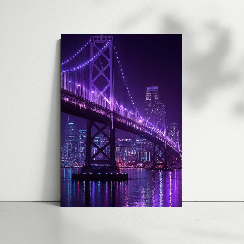 Purple Magic of San Francisco Skyscrapers: Glowing Skyline at Night