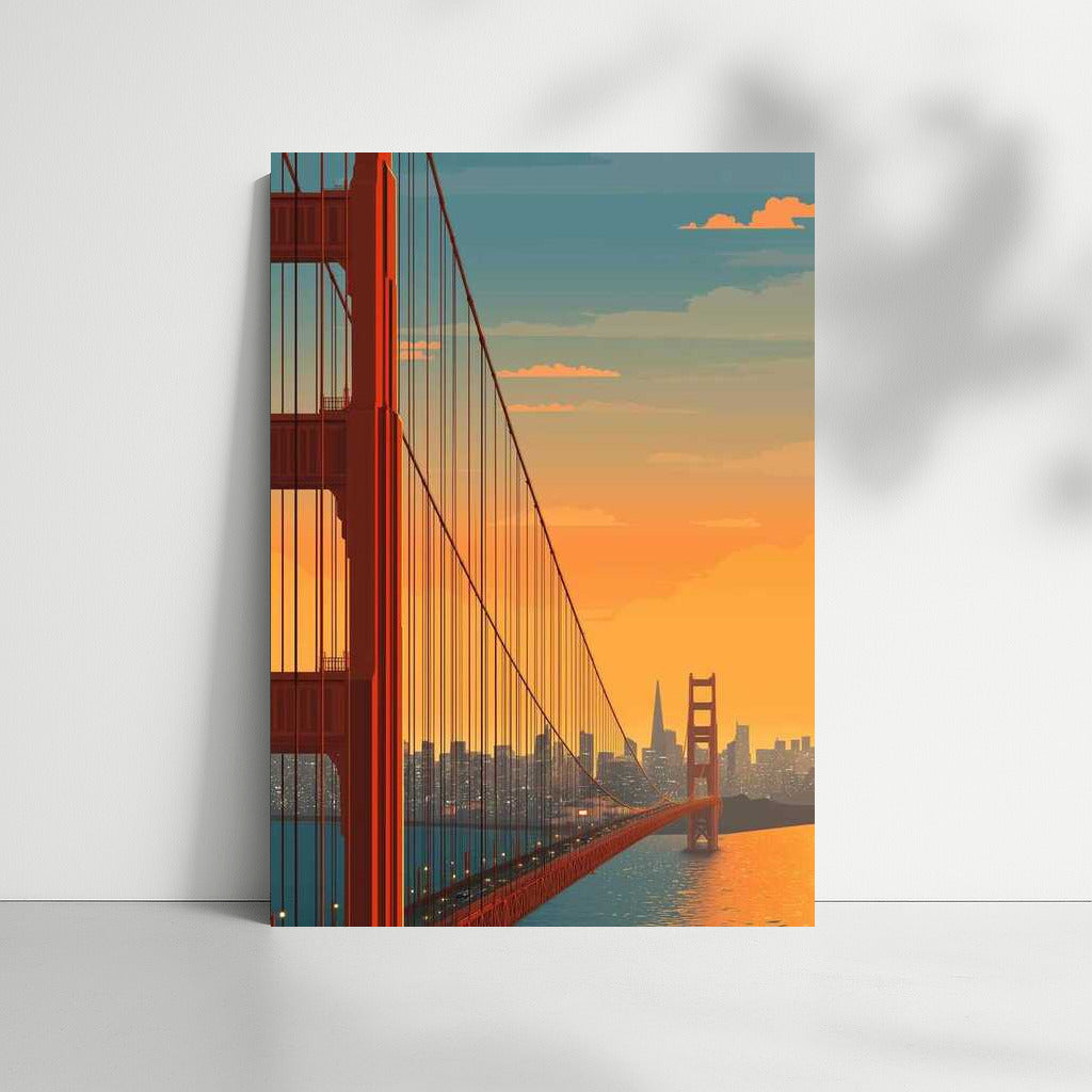 Sunset over the Golden Bridge: San Francisco Cityscape