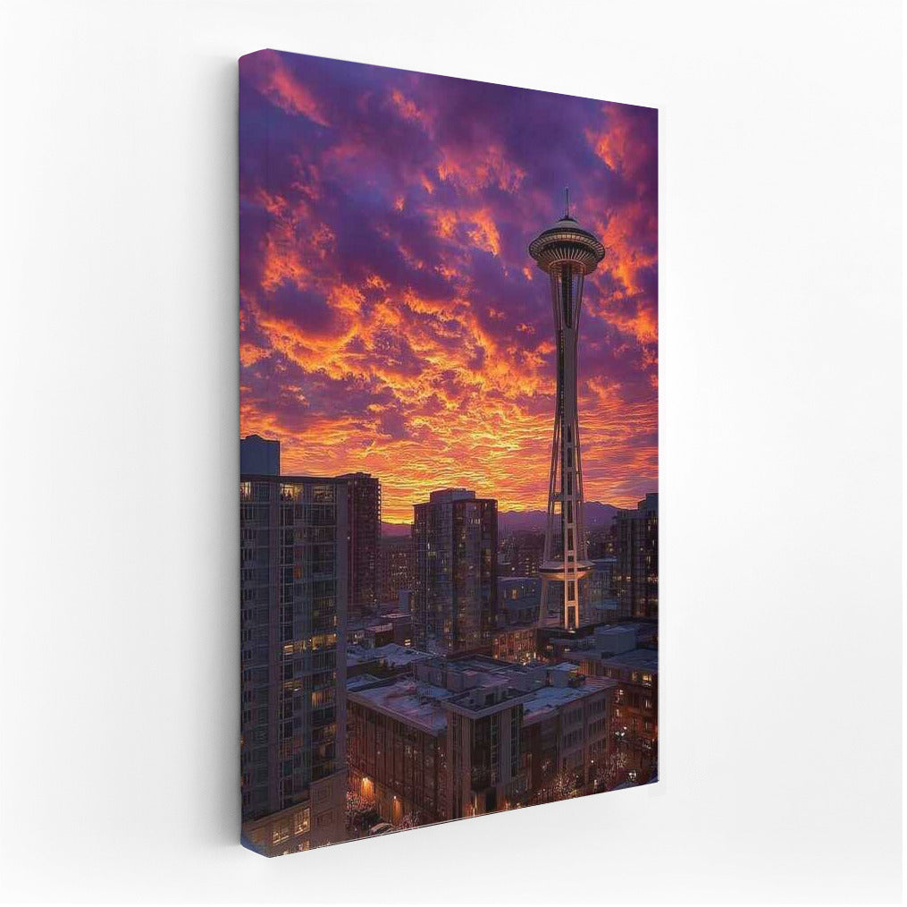 Evening Lights Dance: Seattle Skyline