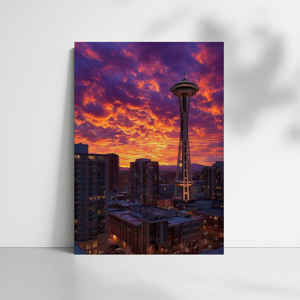 Evening Lights Dance: Seattle Skyline