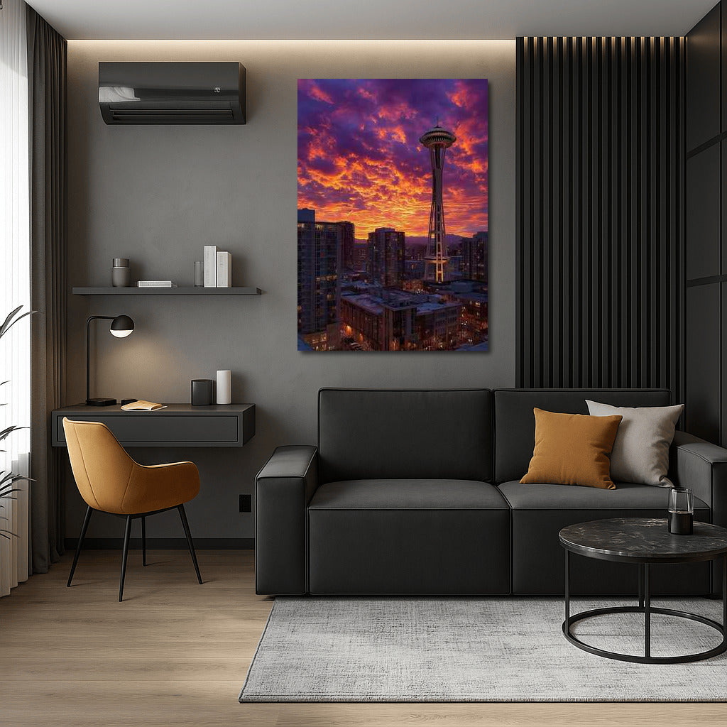 Evening Lights Dance: Seattle Skyline