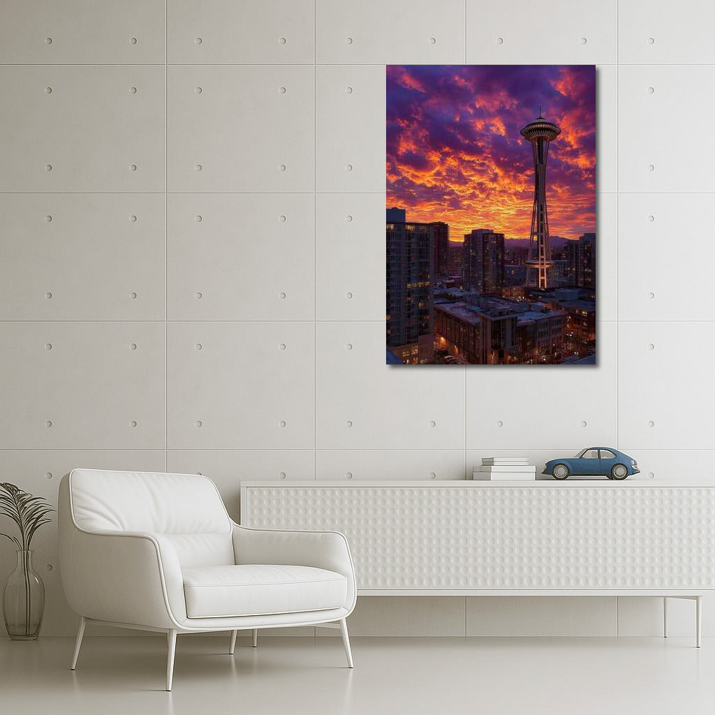 Evening Lights Dance: Seattle Skyline
