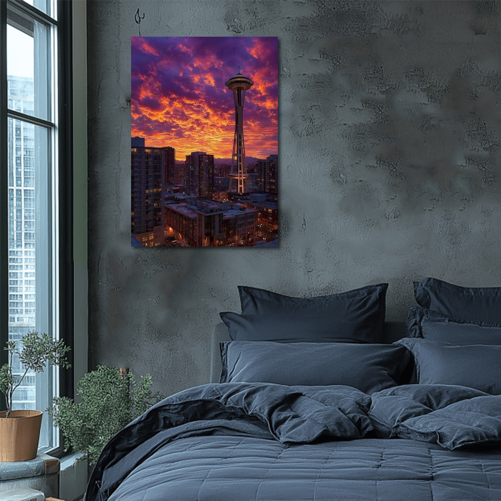 Evening Lights Dance: Seattle Skyline