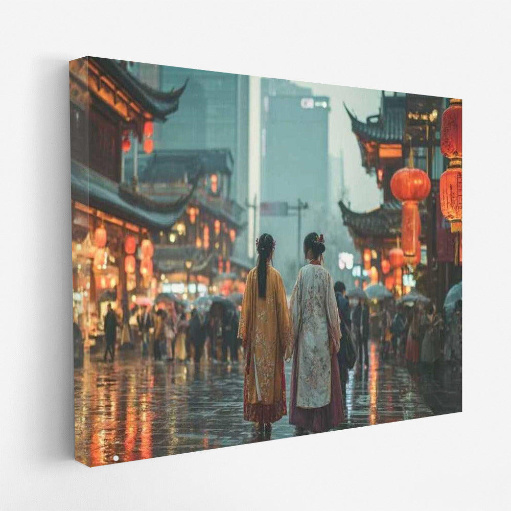Evening Lights of Shanghai: Cityscape
