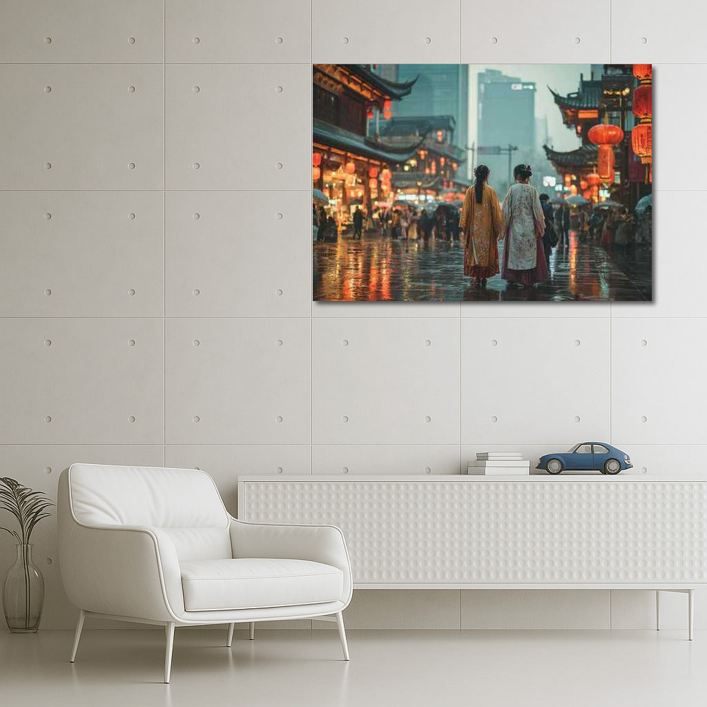 Evening Lights of Shanghai: Cityscape