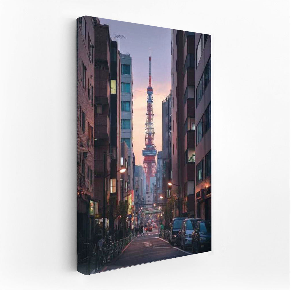 Sunset Over Tokyo: Urban Landscape in the Style of Cityscapes Skylines