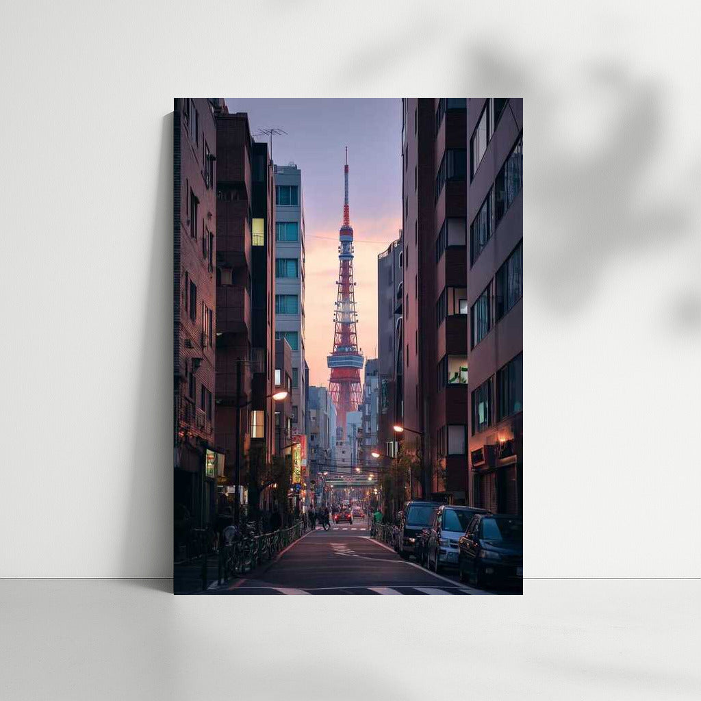 Sunset Over Tokyo: Urban Landscape in the Style of Cityscapes Skylines