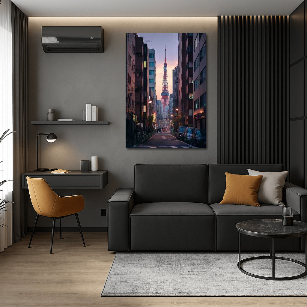 Sunset Over Tokyo: Urban Landscape in the Style of Cityscapes Skylines