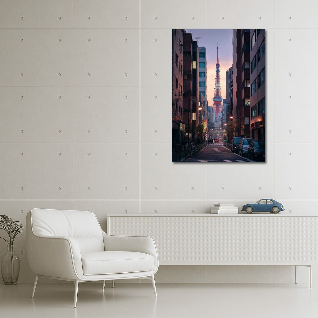 Sunset Over Tokyo: Urban Landscape in the Style of Cityscapes Skylines