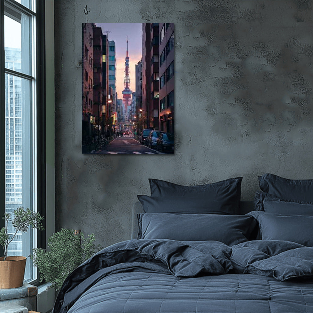 Sunset Over Tokyo: Urban Landscape in the Style of Cityscapes Skylines