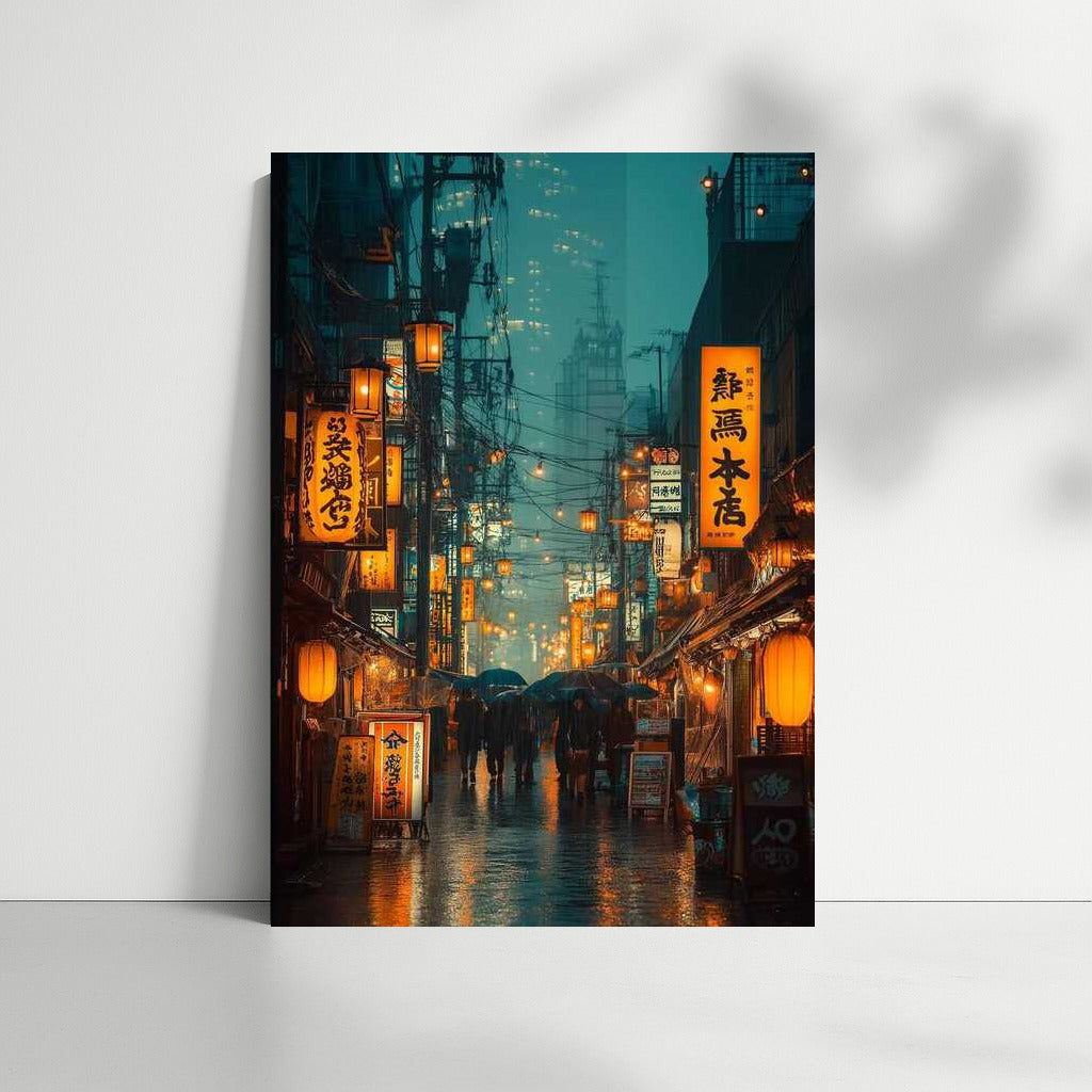 Tokyo's Neon Rain: Picturesque Streets and Lights