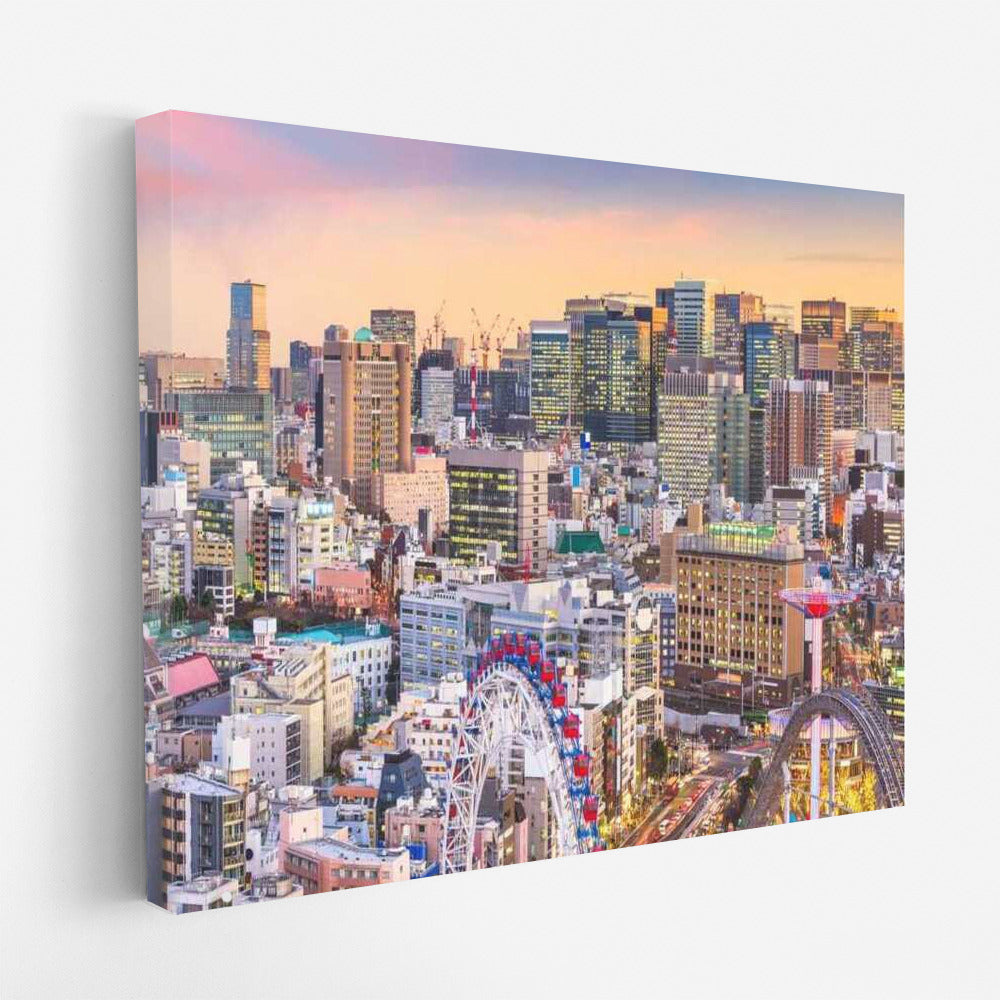 Tokyo's Bright Lights: City Silhouettes in the Night Glow