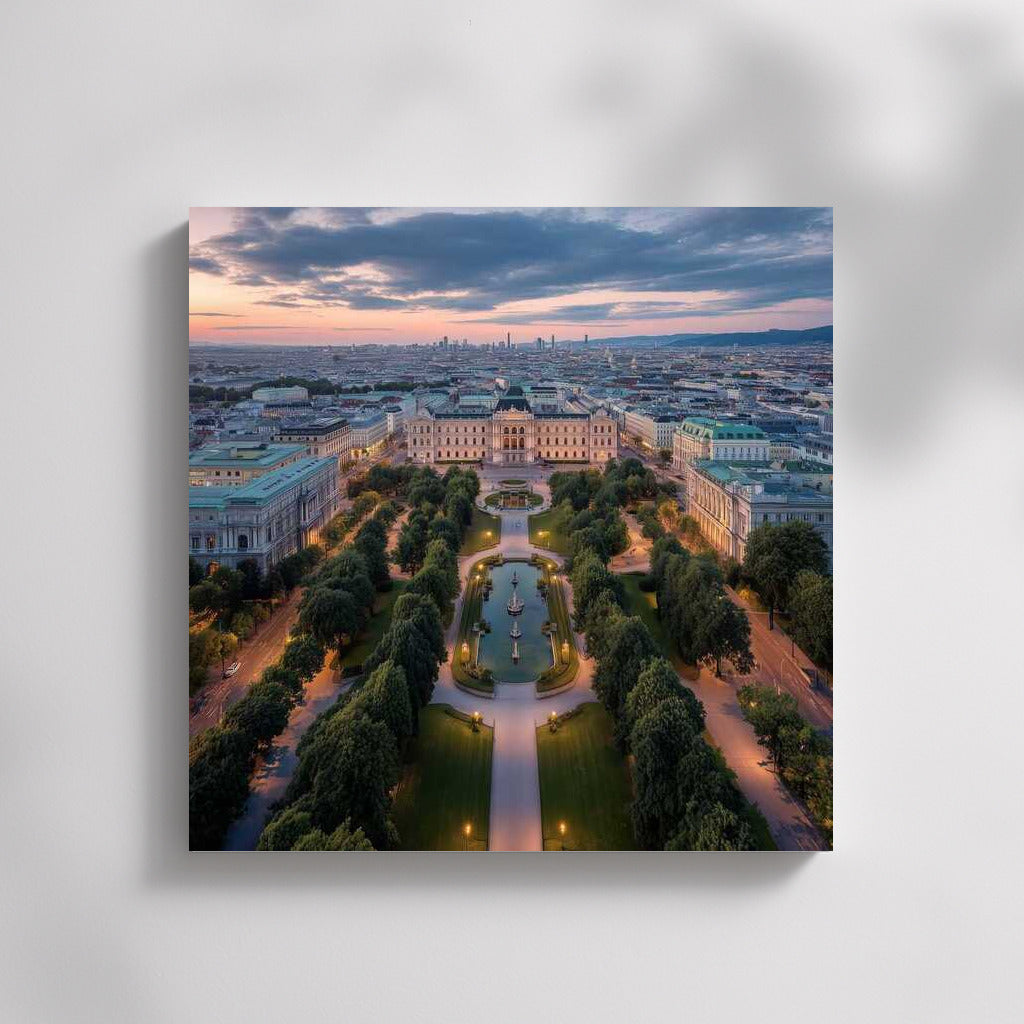 Evening Silhouettes of Vienna: Cityscape