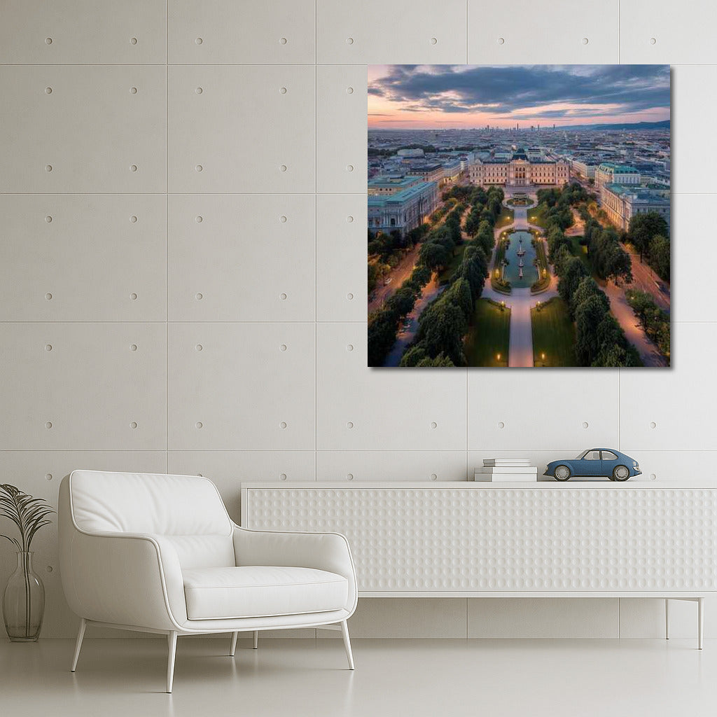 Evening Silhouettes of Vienna: Cityscape