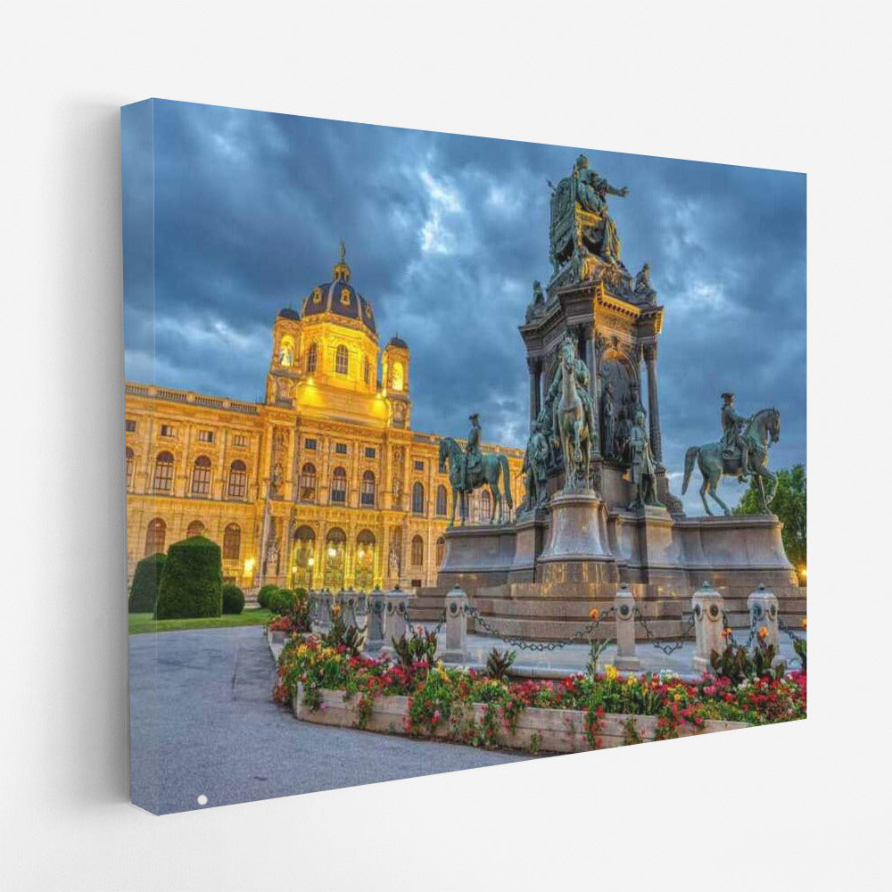 Evening Lights of Vienna: Historical Cityscape
