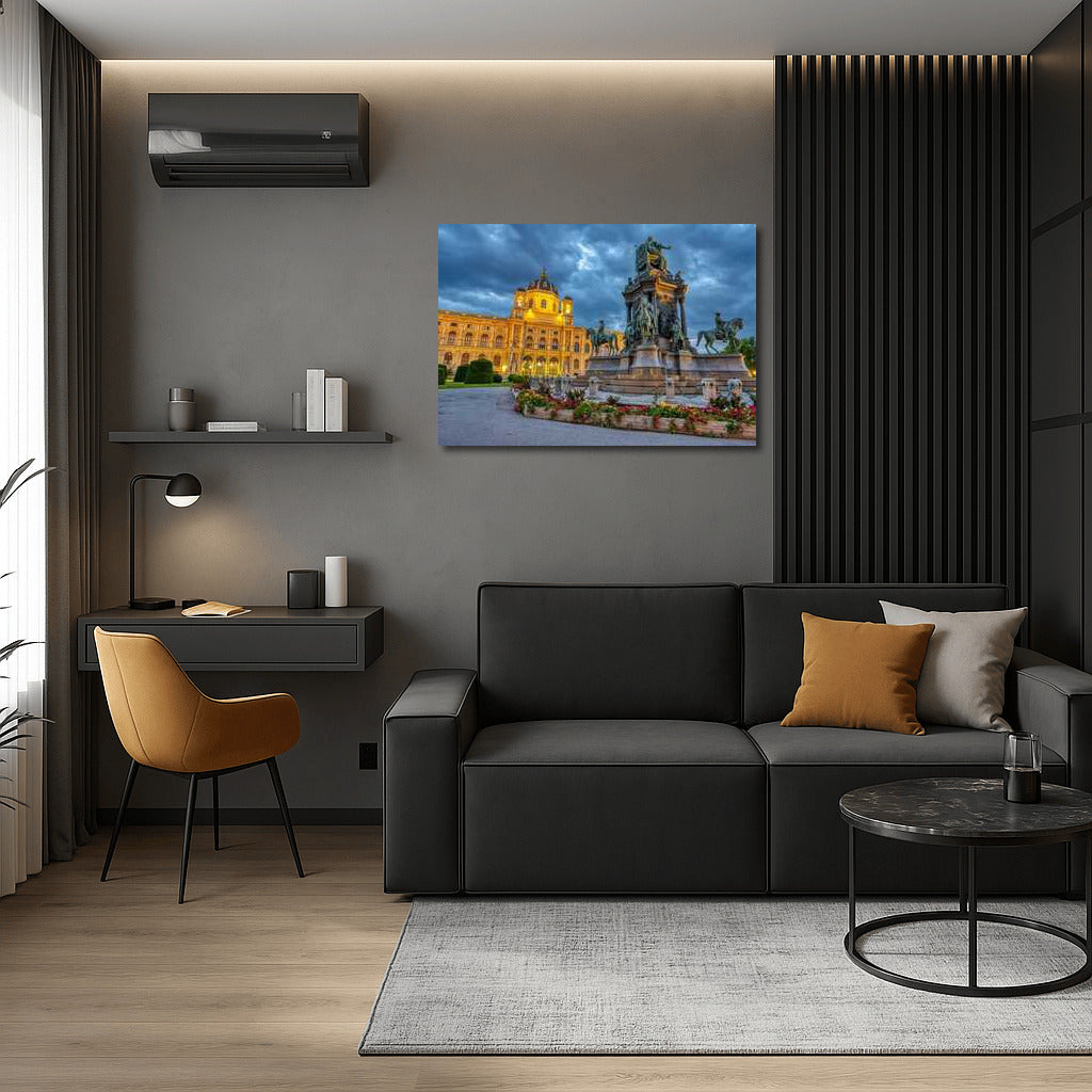 Evening Lights of Vienna: Historical Cityscape