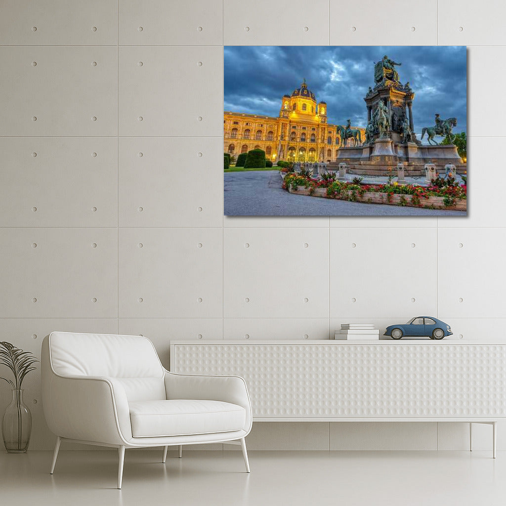 Evening Lights of Vienna: Historical Cityscape