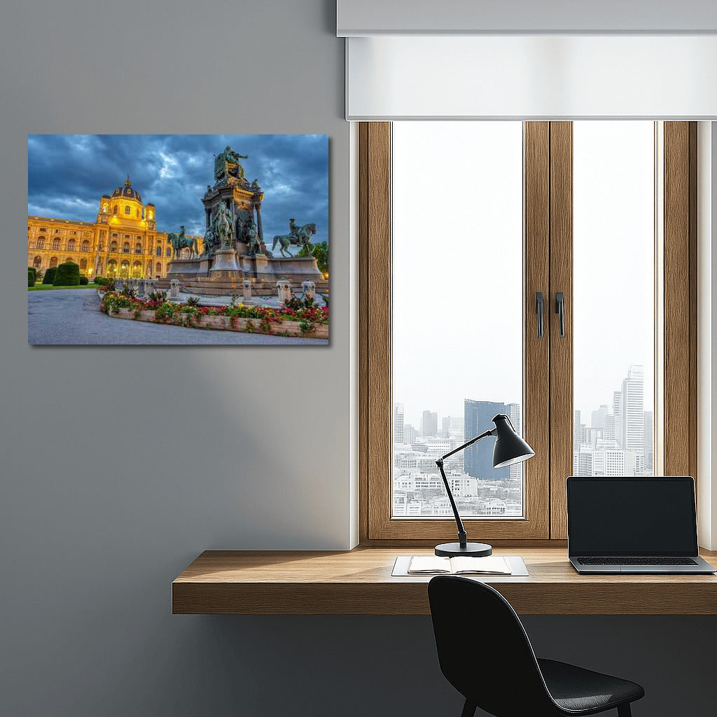 Evening Lights of Vienna: Historical Cityscape