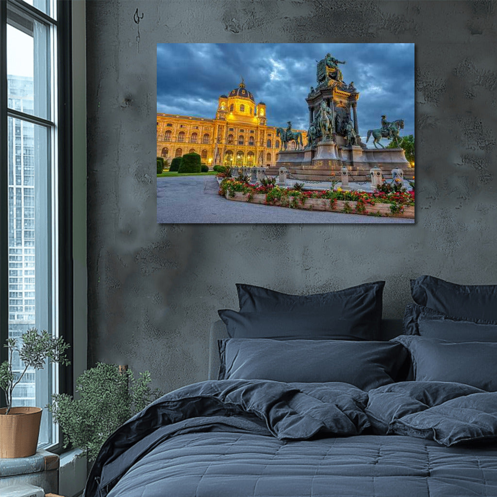 Evening Lights of Vienna: Historical Cityscape