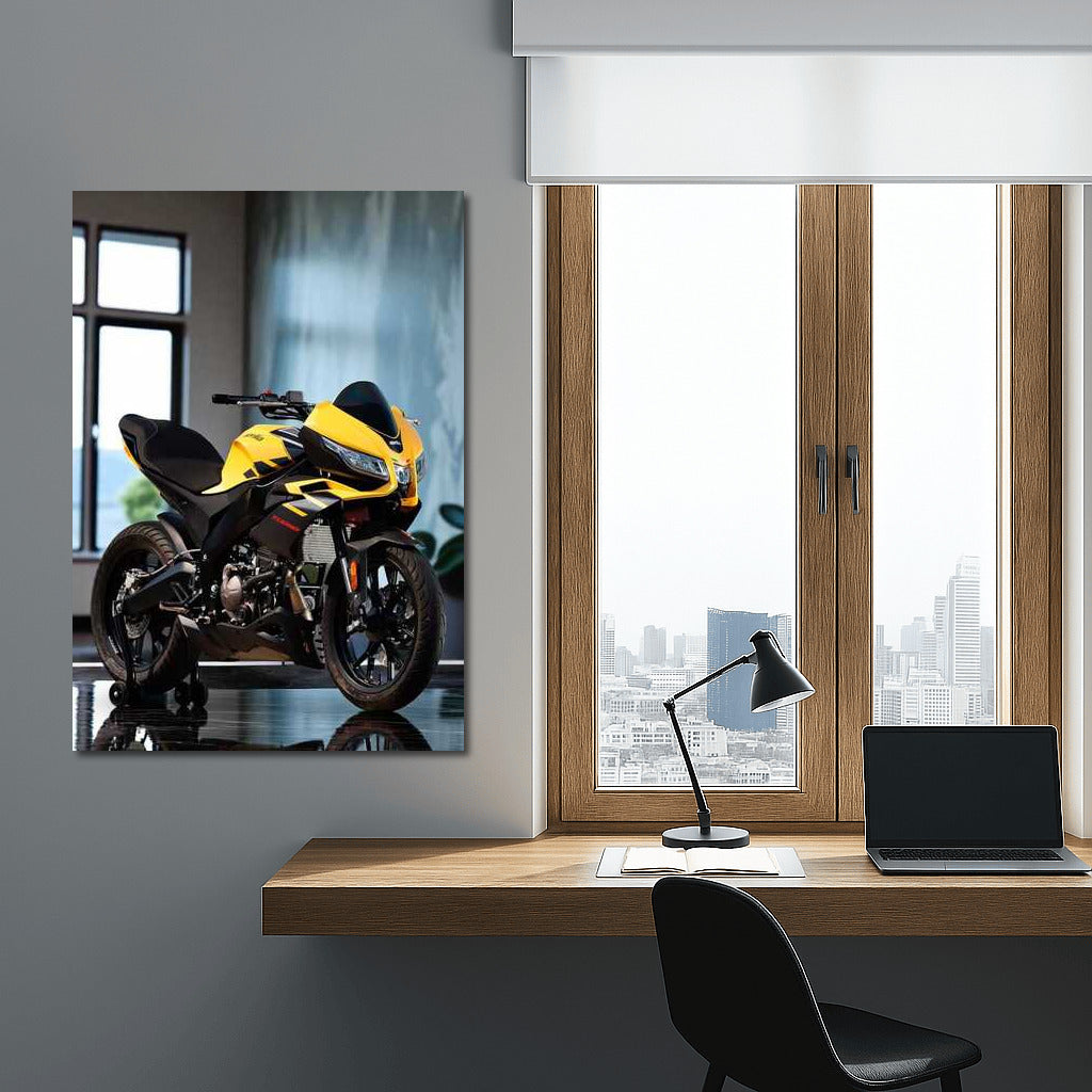 Speed and Elegance: Aprilia Tuono125 on Black Marble