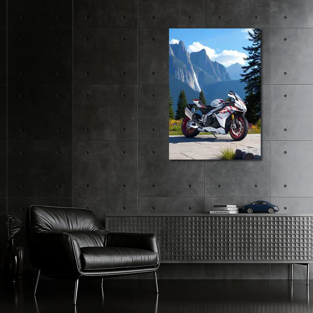 Aprilia RSV4: Speed and Freedom at the Mountain Waterfall