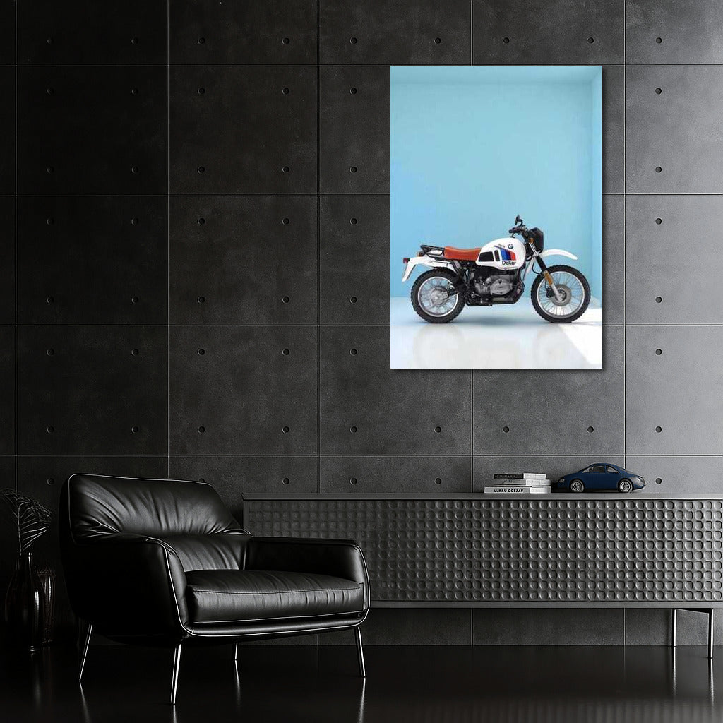 Legend of Speed: BMW R80 G/S on Blue Background