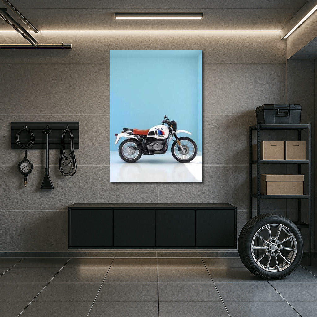 Legend of Speed: BMW R80 G/S on Blue Background