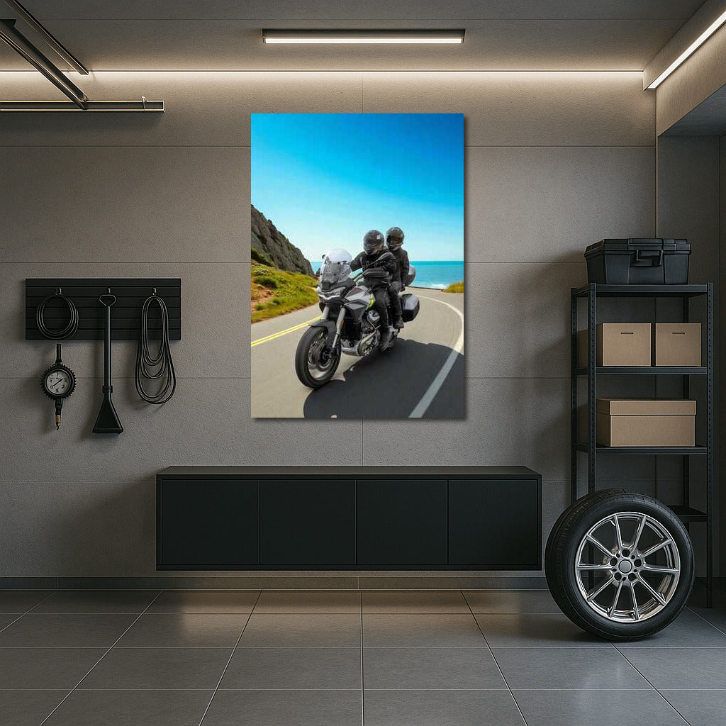 Freedom and Speed: Moto Guzzi Stelvio on the Seashore