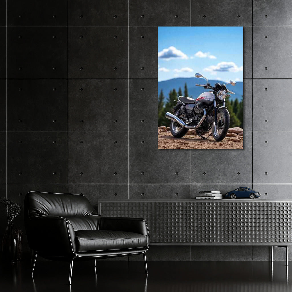 Freedom's Peak: Moto Guzzi V7 on Rocky Peak