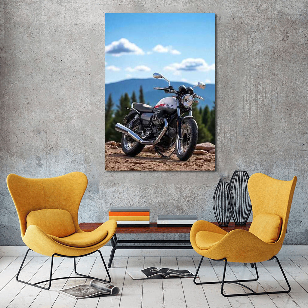 Freedom's Peak: Moto Guzzi V7 on Rocky Peak