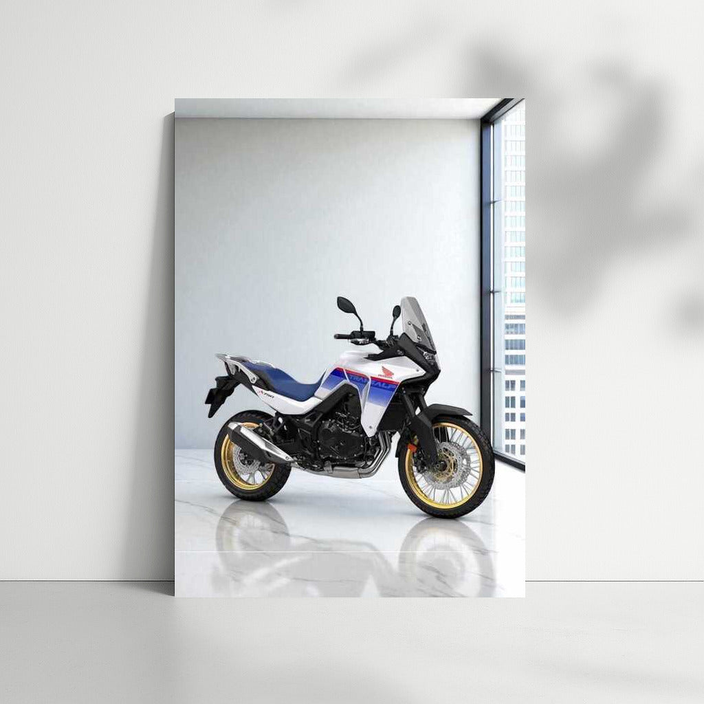 Honda XL750 Transalp: Freedom and Dynamics on a White Background