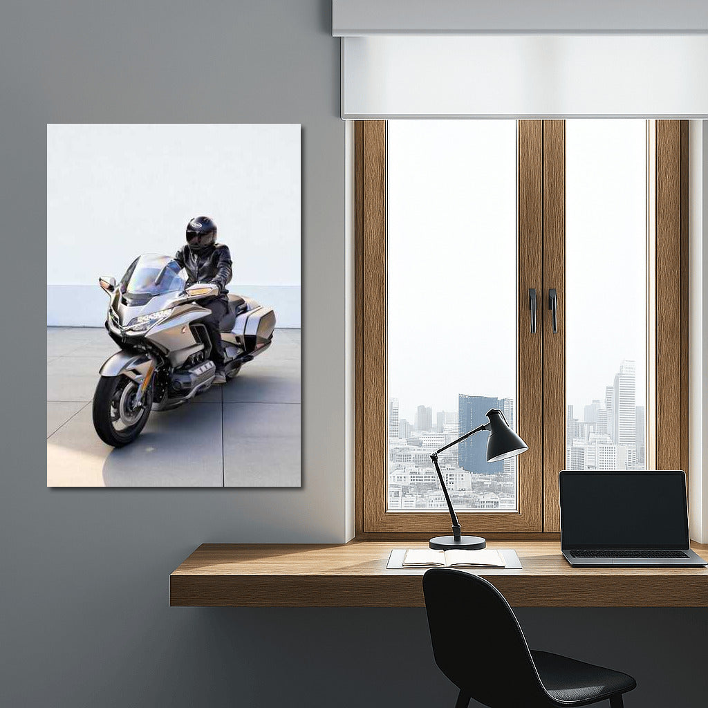 Freedom and Style: Honda Gold Wing on Minimalistic Background
