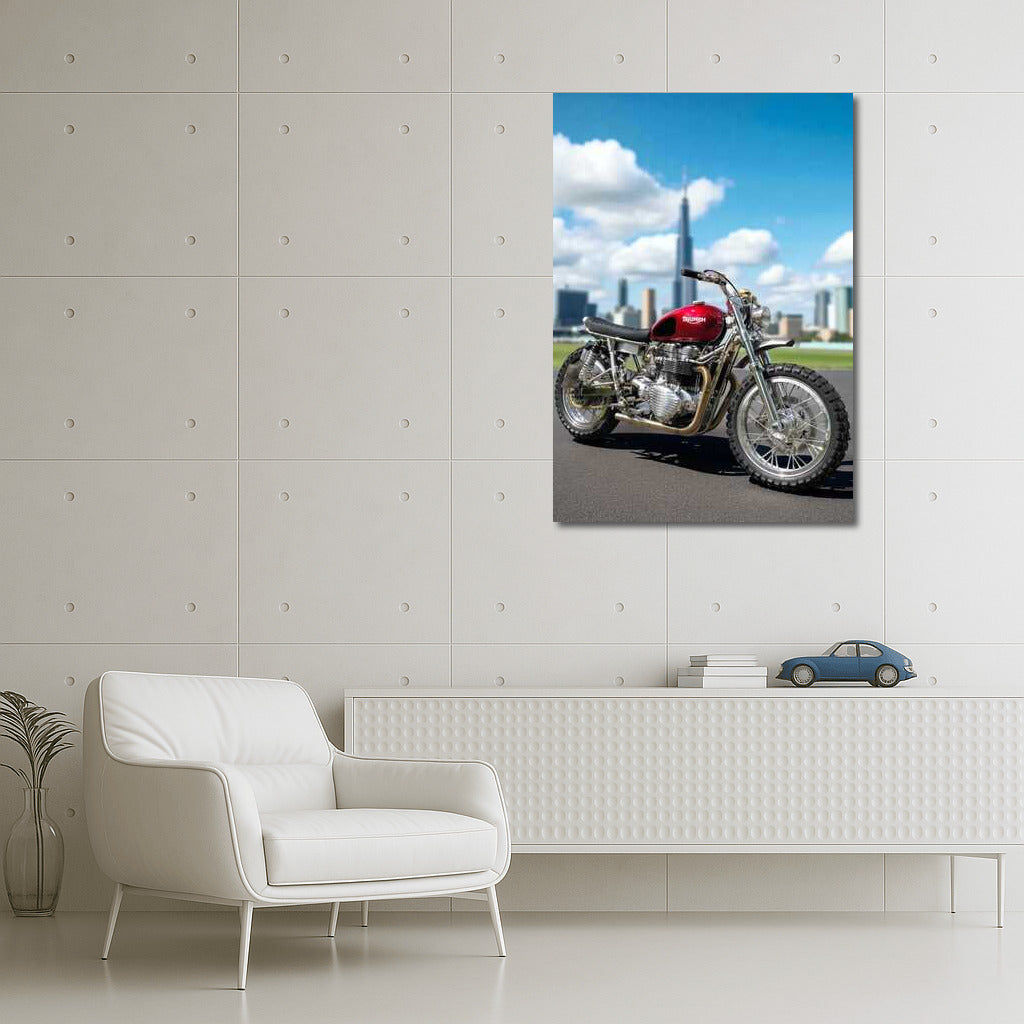 Freedom on the Road: Triumph Bonneville T100 with Cityscape