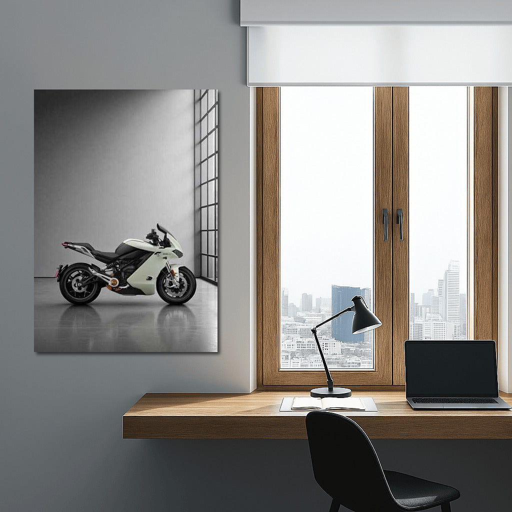 Electric motorcycle Zero SR S on a gray background