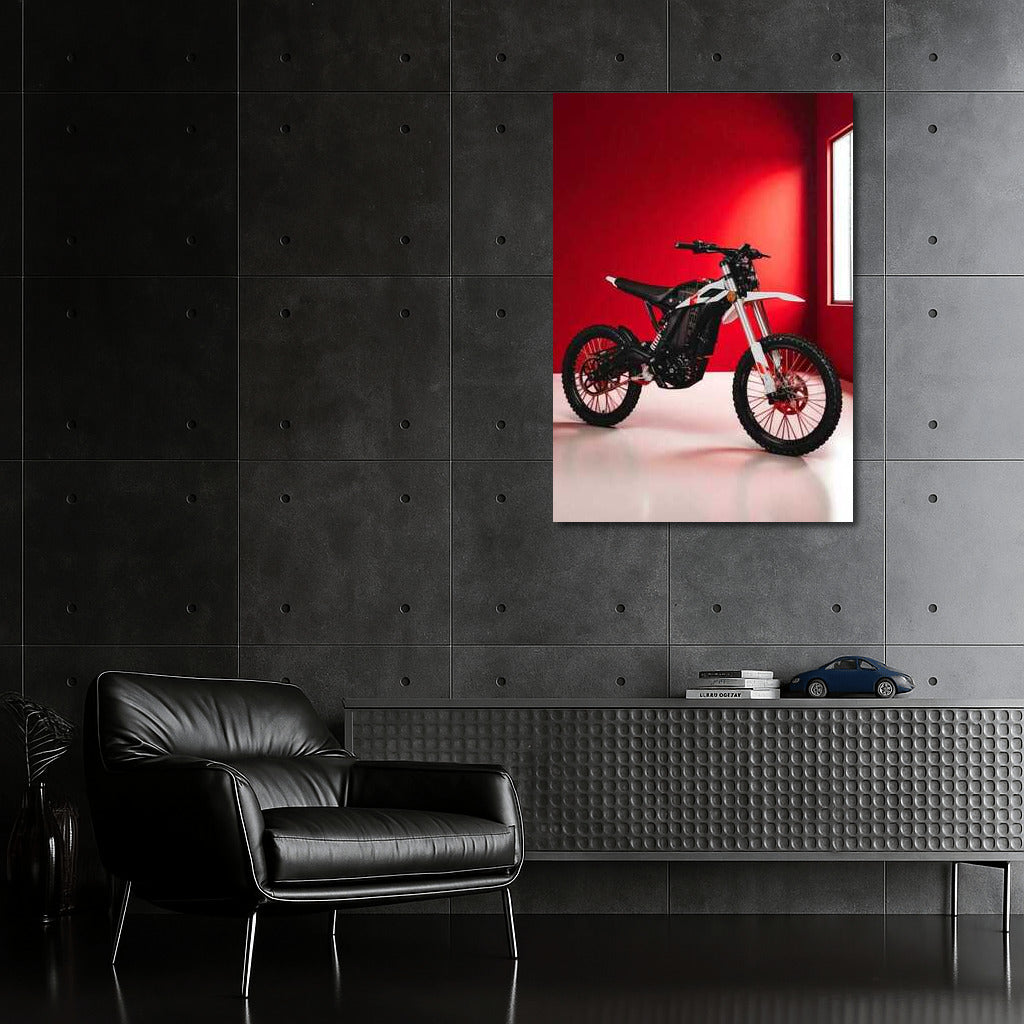 Zero XB Energy: Electric Motorcycle On Red Background