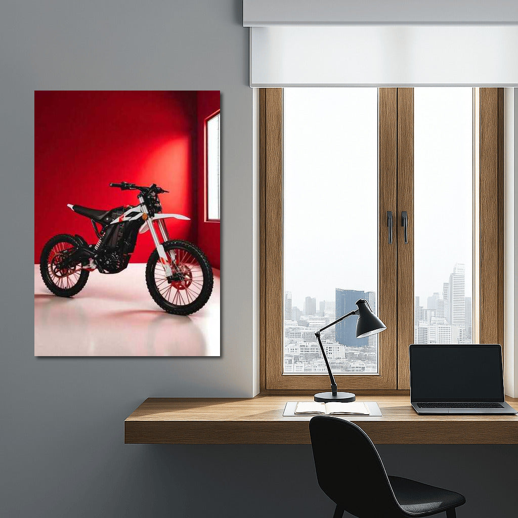 Zero XB Energy: Electric Motorcycle On Red Background