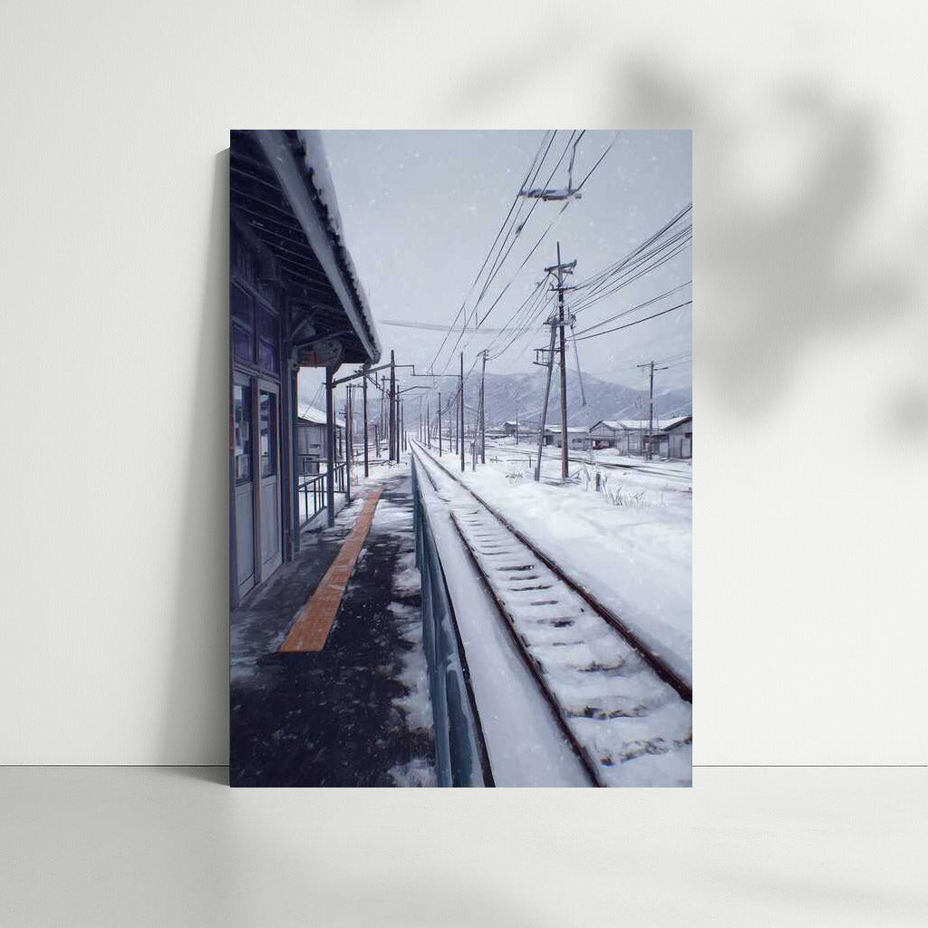 Winter Station: Serene Landscape in Snow