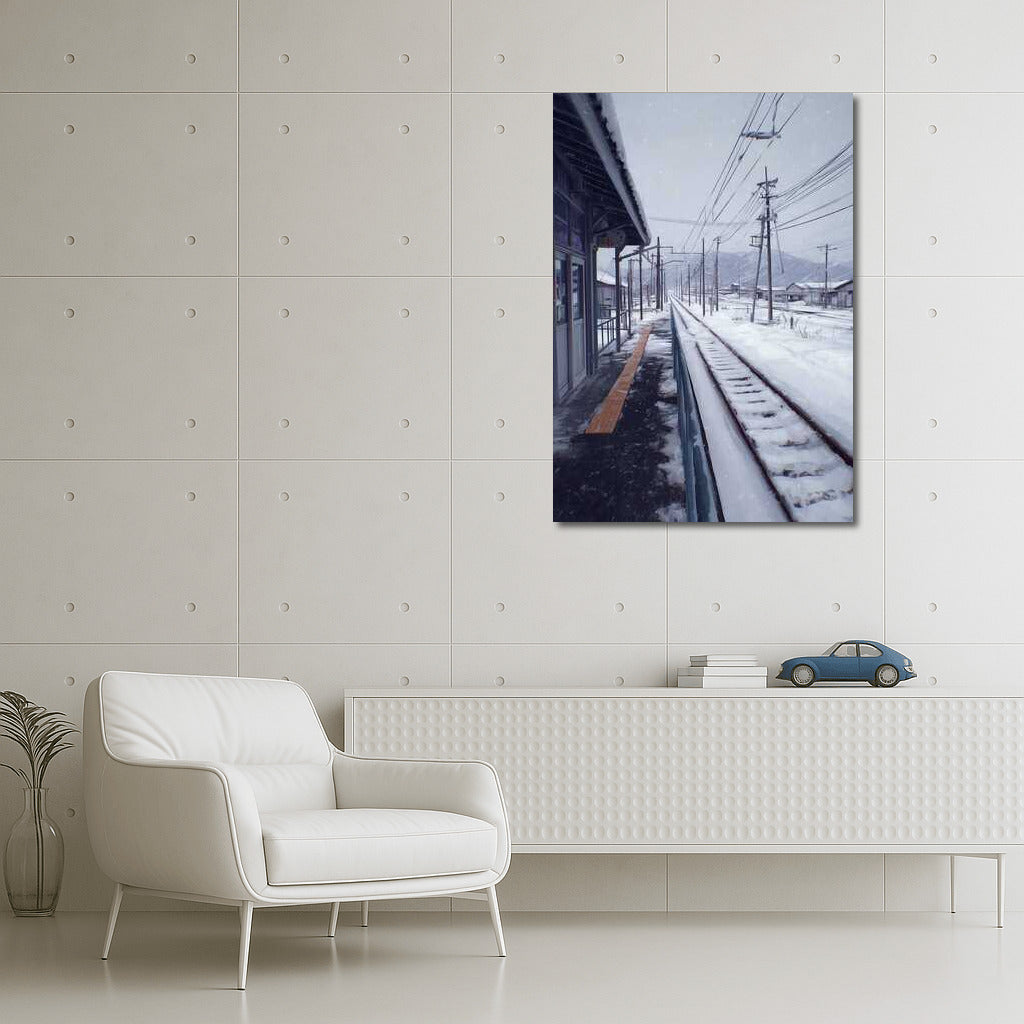 Winter Station: Serene Landscape in Snow