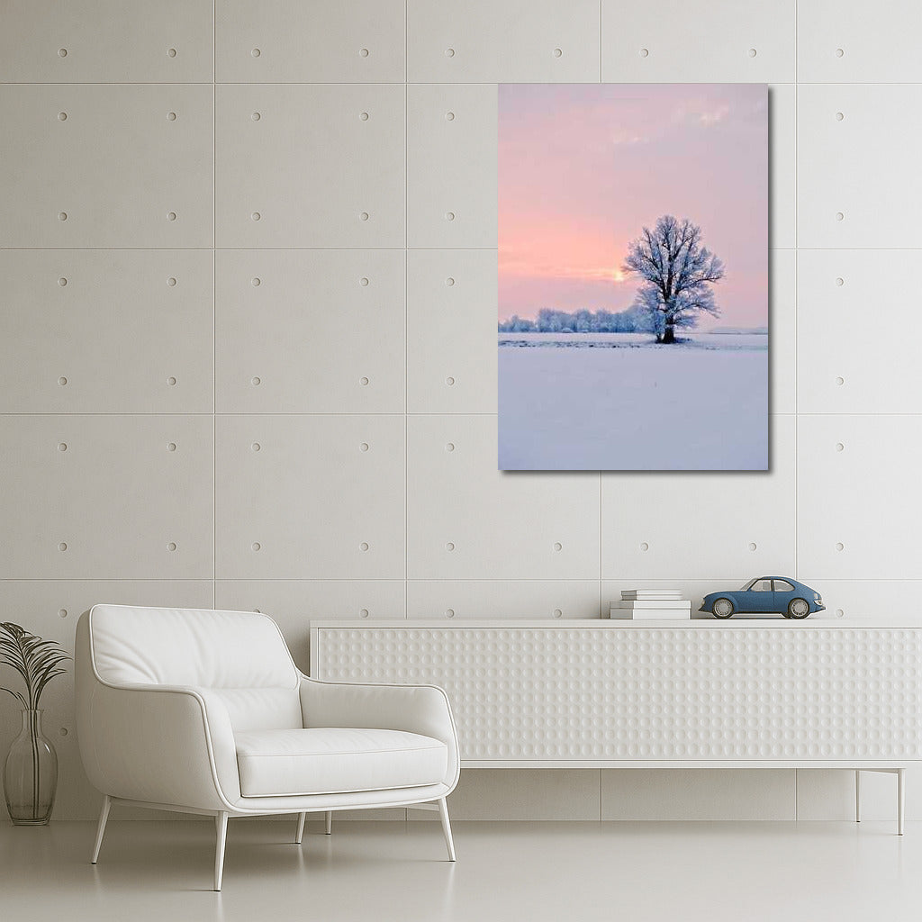 Winter Sunset Symphony: The Majesty of the Tree in Silence