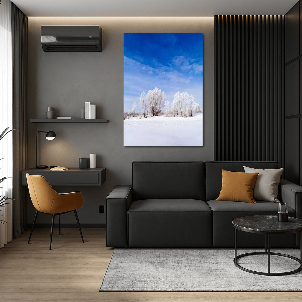 Winter Serenity: Snow-White Trees and Bottomless Sky