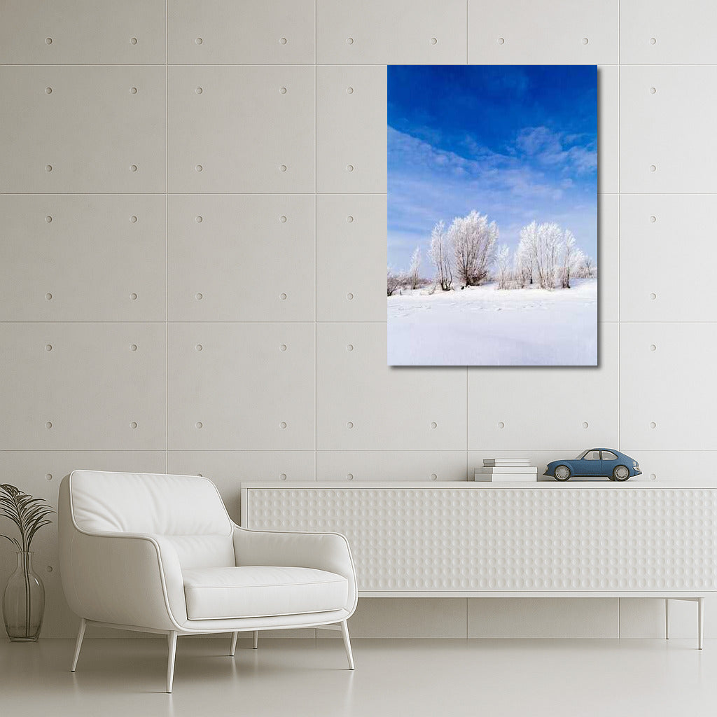 Winter Serenity: Snow-White Trees and Bottomless Sky