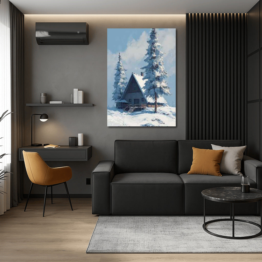 Winter Coziness: Snow House in the Coniferous Forest