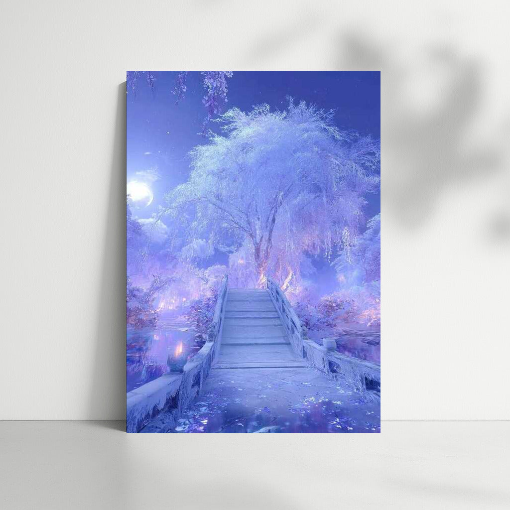 Winter Bridge to Snow Fairytale: Secluded Landscape of Nature