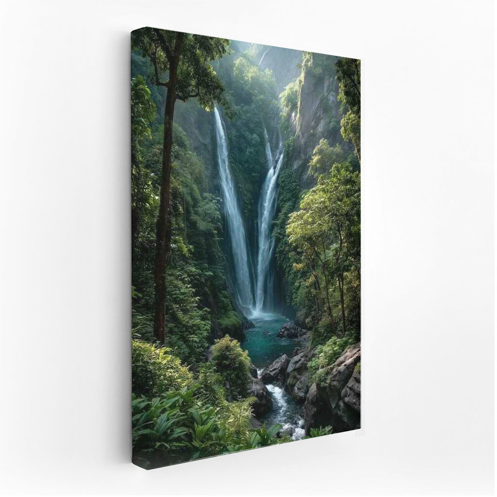 The Majesty of Waterfalls: Natural Scenery in Green Surroundings