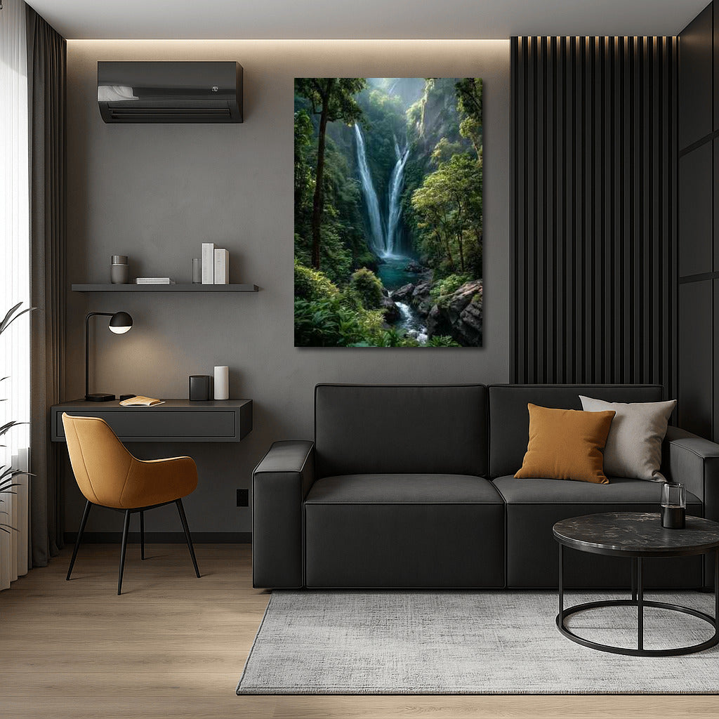 The Majesty of Waterfalls: Natural Scenery in Green Surroundings