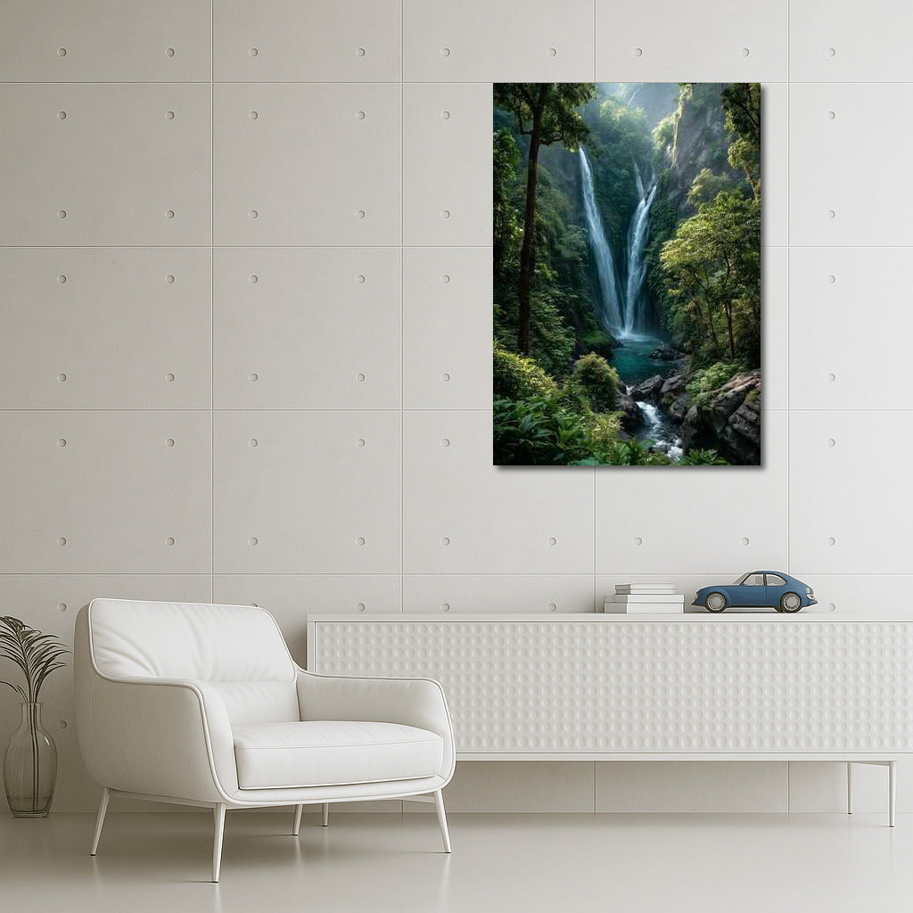The Majesty of Waterfalls: Natural Scenery in Green Surroundings