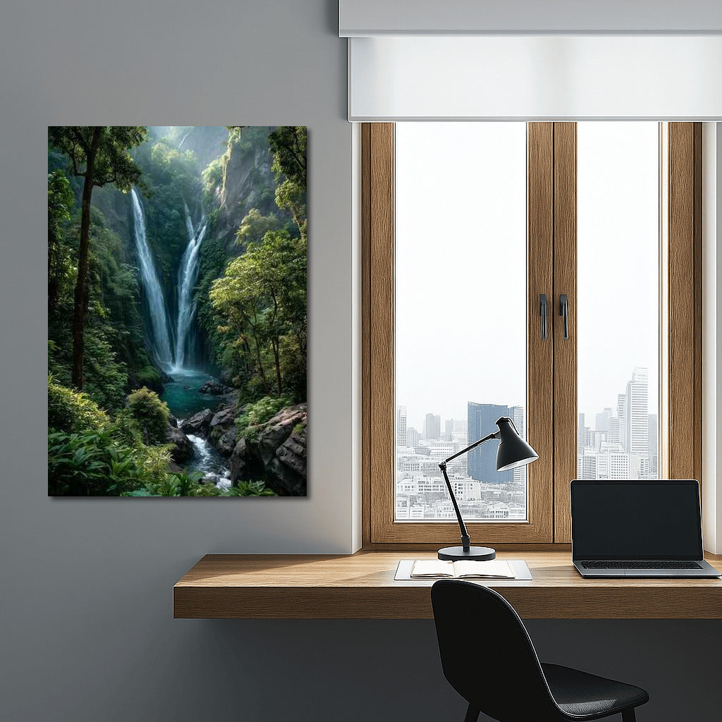 The Majesty of Waterfalls: Natural Scenery in Green Surroundings