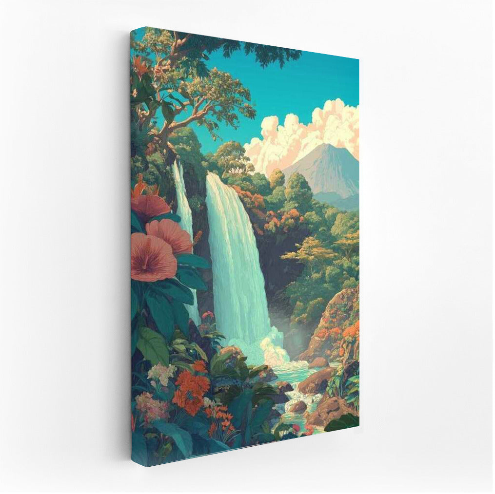 Living Waterfall in the Heart of the Jungle: Natural Scenery and Waterfalls