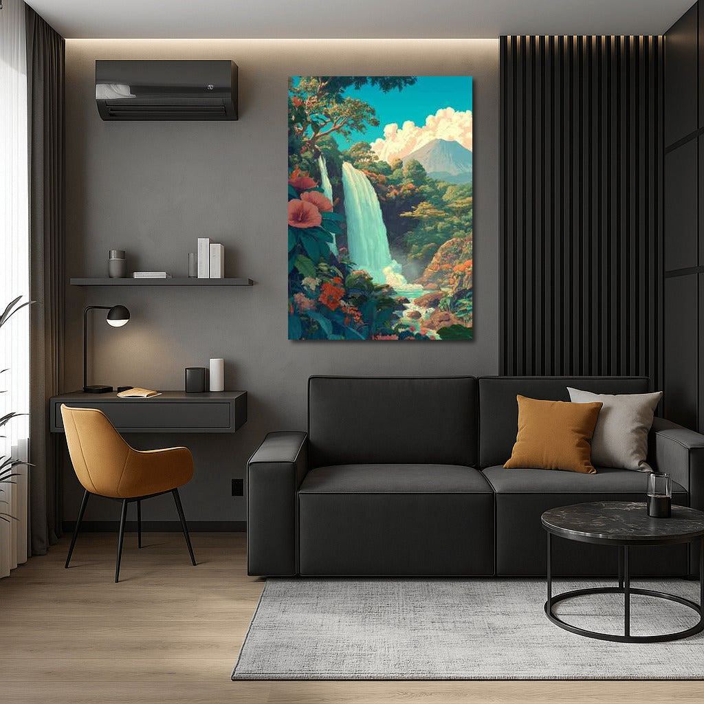 Living Waterfall in the Heart of the Jungle: Natural Scenery and Waterfalls