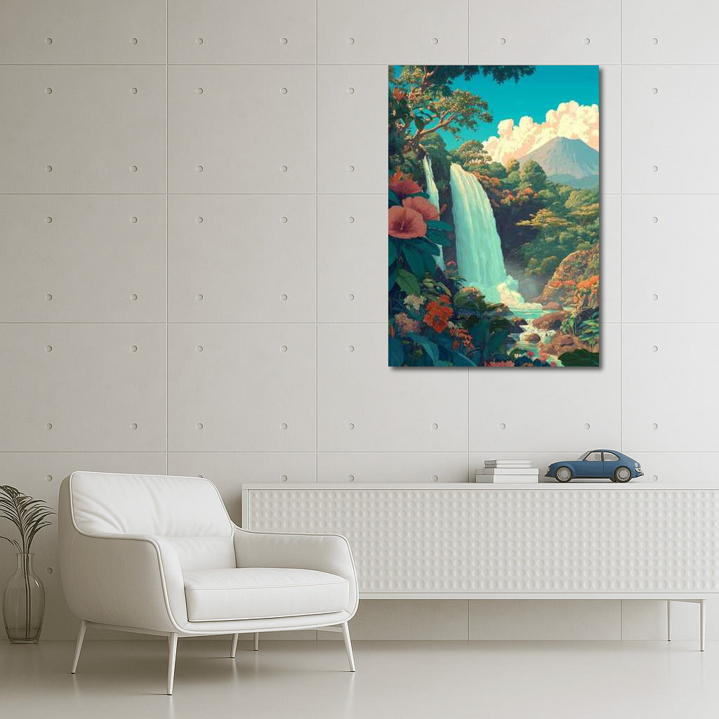 Living Waterfall in the Heart of the Jungle: Natural Scenery and Waterfalls